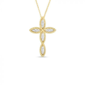 ROBERTO COIN 18K TWO TONE GOLD DIAMOND PENDANT