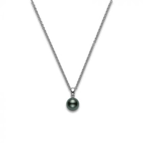 Mikimoto 18K Gold Black South Sea Cultured Pearl Pendant