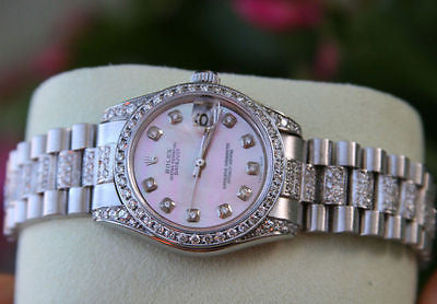 ROLEX DATEJUST 31mm PRESIDENT 18K WHITE GOLD DIAMONDS