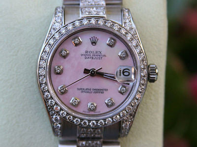 ROLEX DATEJUST 31mm PRESIDENT 18K WHITE GOLD DIAMONDS