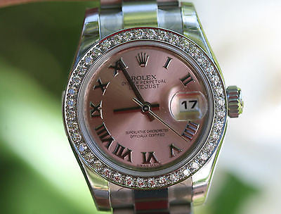 ROLEX LADIES DATEJUST 2013 OYSTER UNWORN Box Tags Warranty 26mm 179160 Diamonds