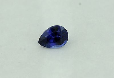 4.55ct Pear Shape Ceylon Blue Sapphire - Rare Deep Purple Color