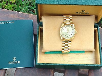 ROLEX MENS PRESIDENT 36mm 18K Yellow Gold 18038