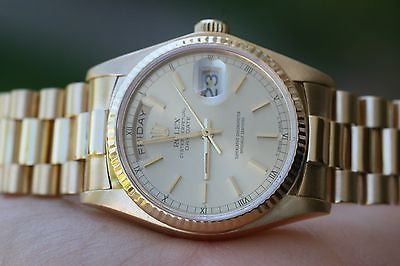 ROLEX MENS PRESIDENT 36mm 18K Yellow Gold 18038