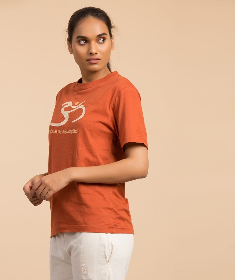 Unisex Organic Cotton Aum T-shirt - Brick