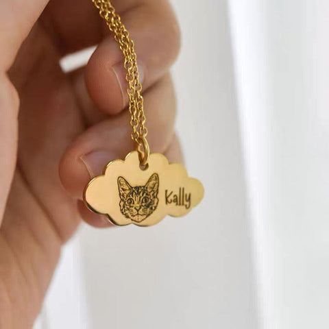 cat photo necklace