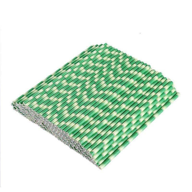 Green Bamboo-Styled Paper Straws (25 PCs)