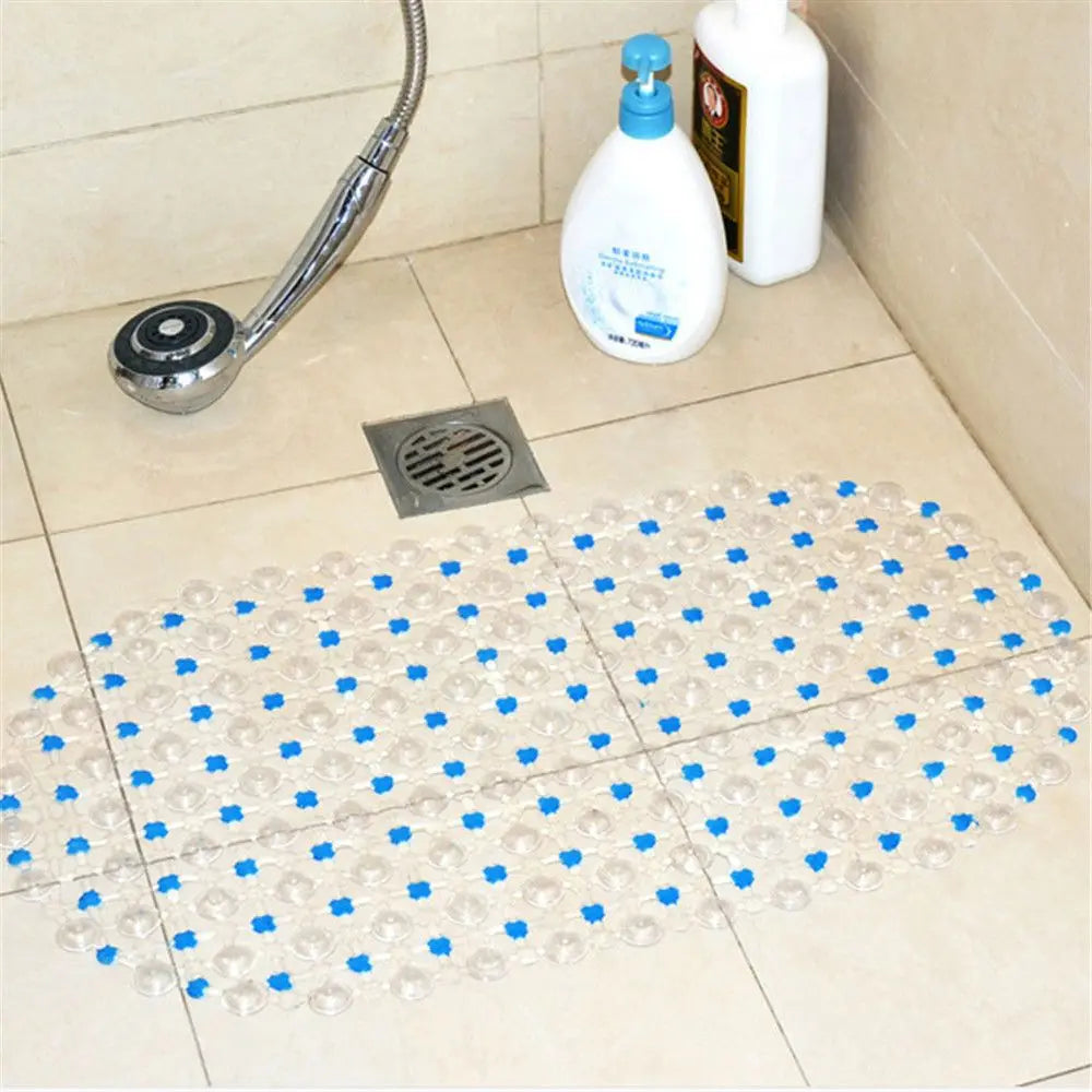 1PC PVC Anti-skid Bath Mats Rectangle Soft Shower Bathroom Massage Mat Suction Cup Non-slip Bathtub Carpet Large Size