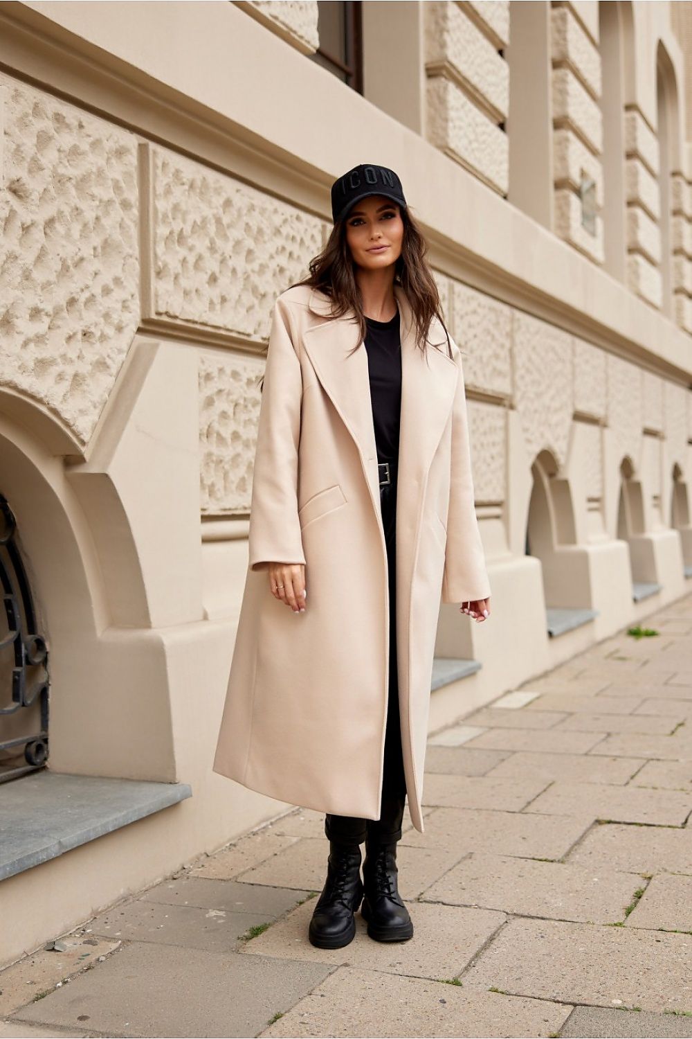 Women Beige Winter Wool Thin Coat Long Overcoat Loose Outwear Overcoat