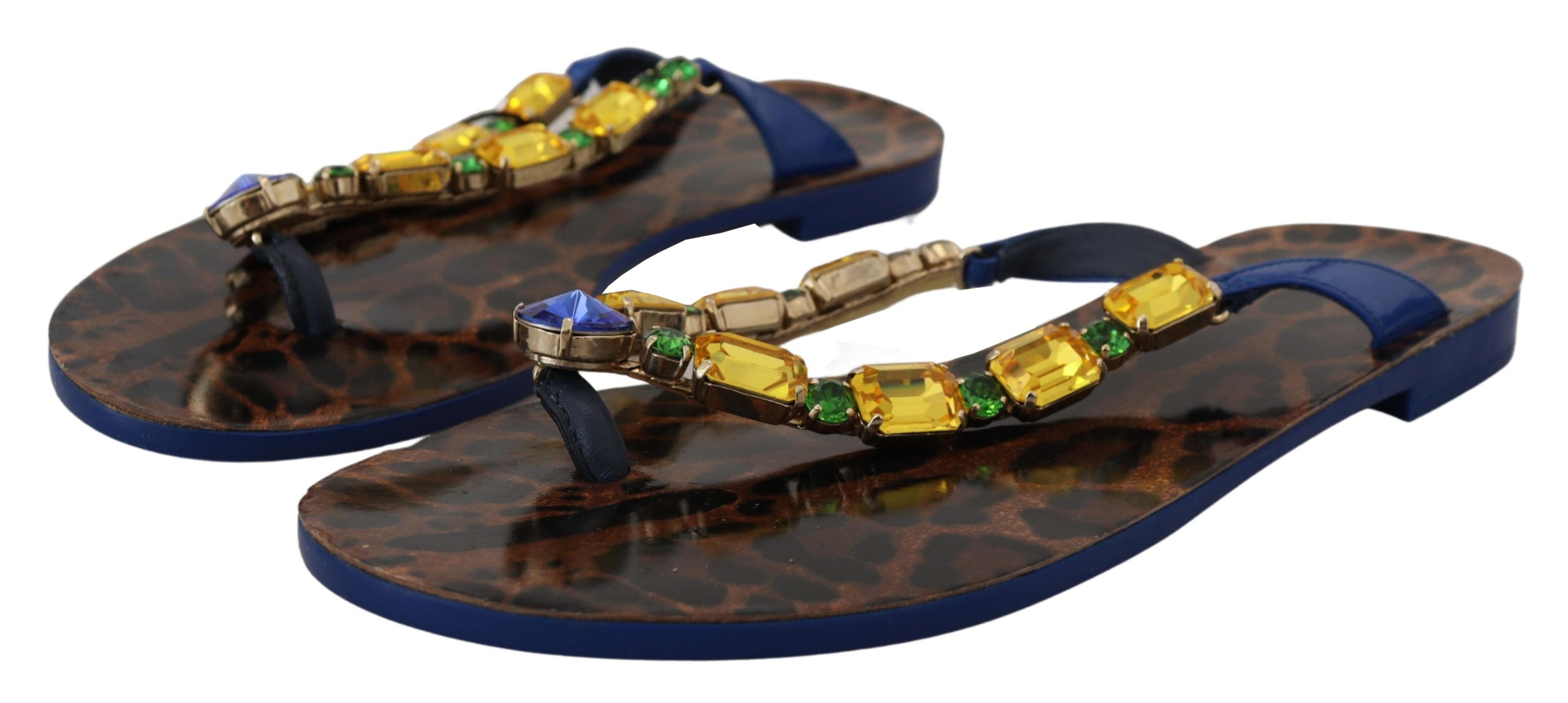 Multicolor Crystal Flat Sandals Shoes