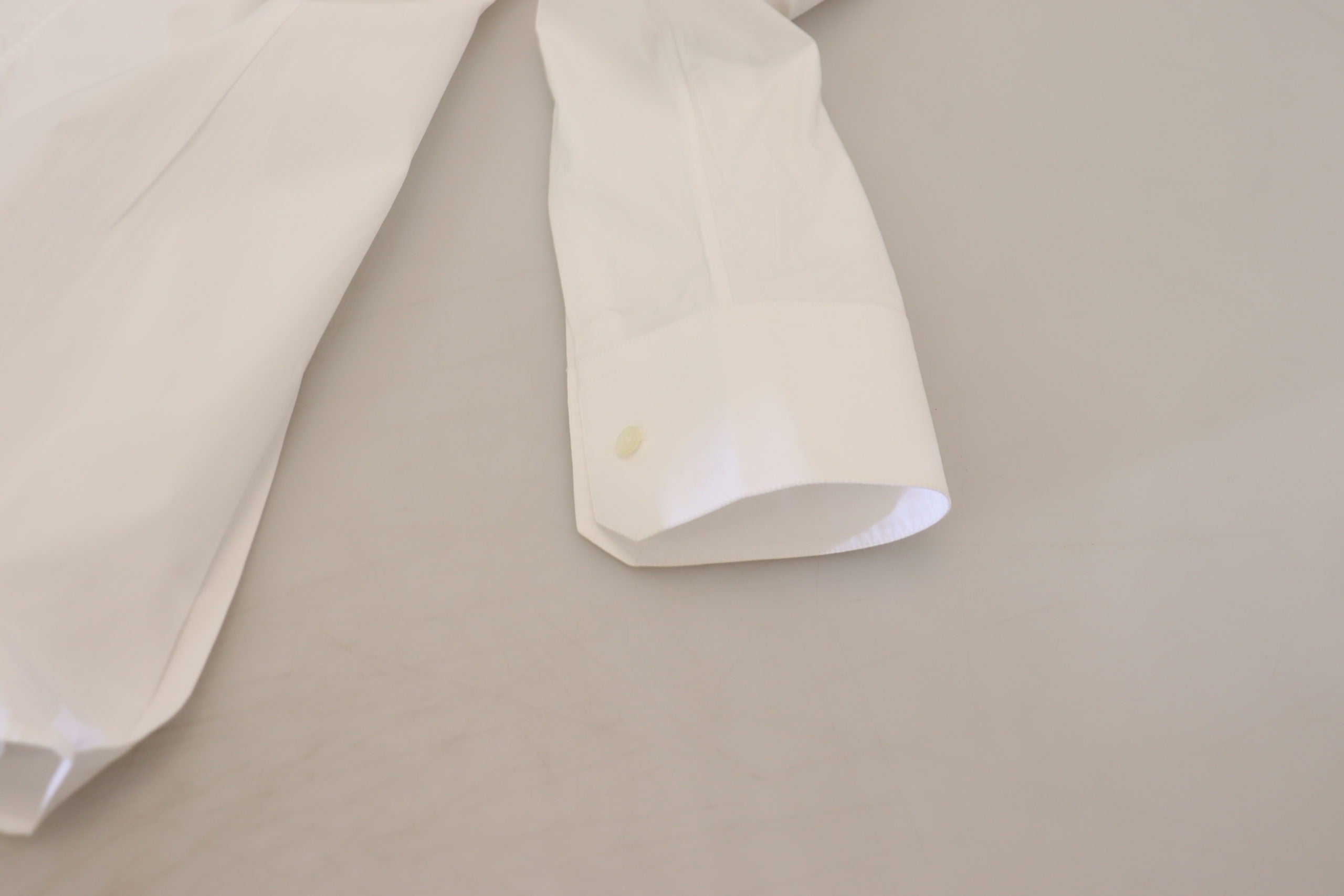 White Cotton Slim Fit Formal Dress GOLD Shirt