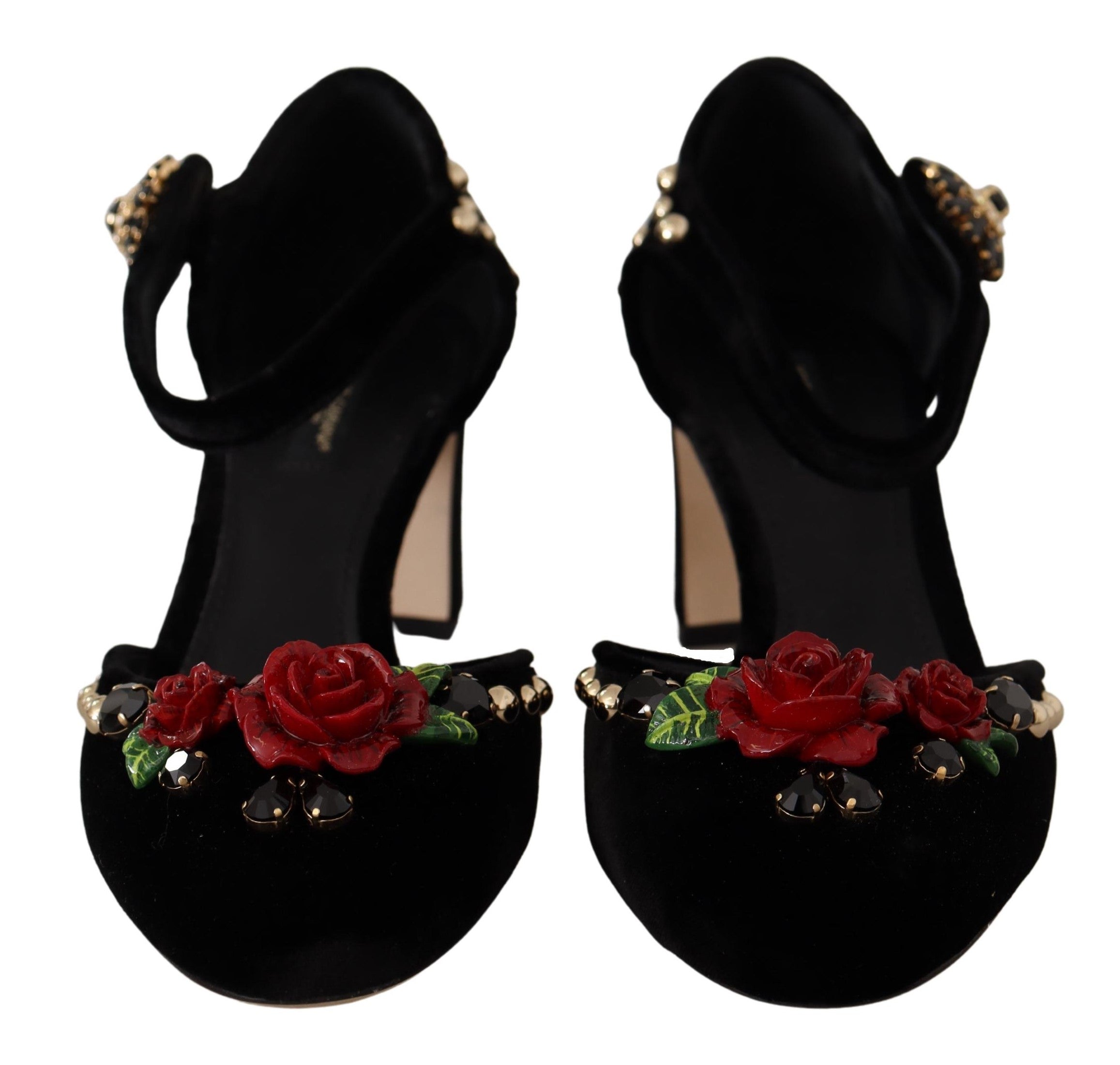 Black Pearl Crystal Vally Heels Sandals Shoes