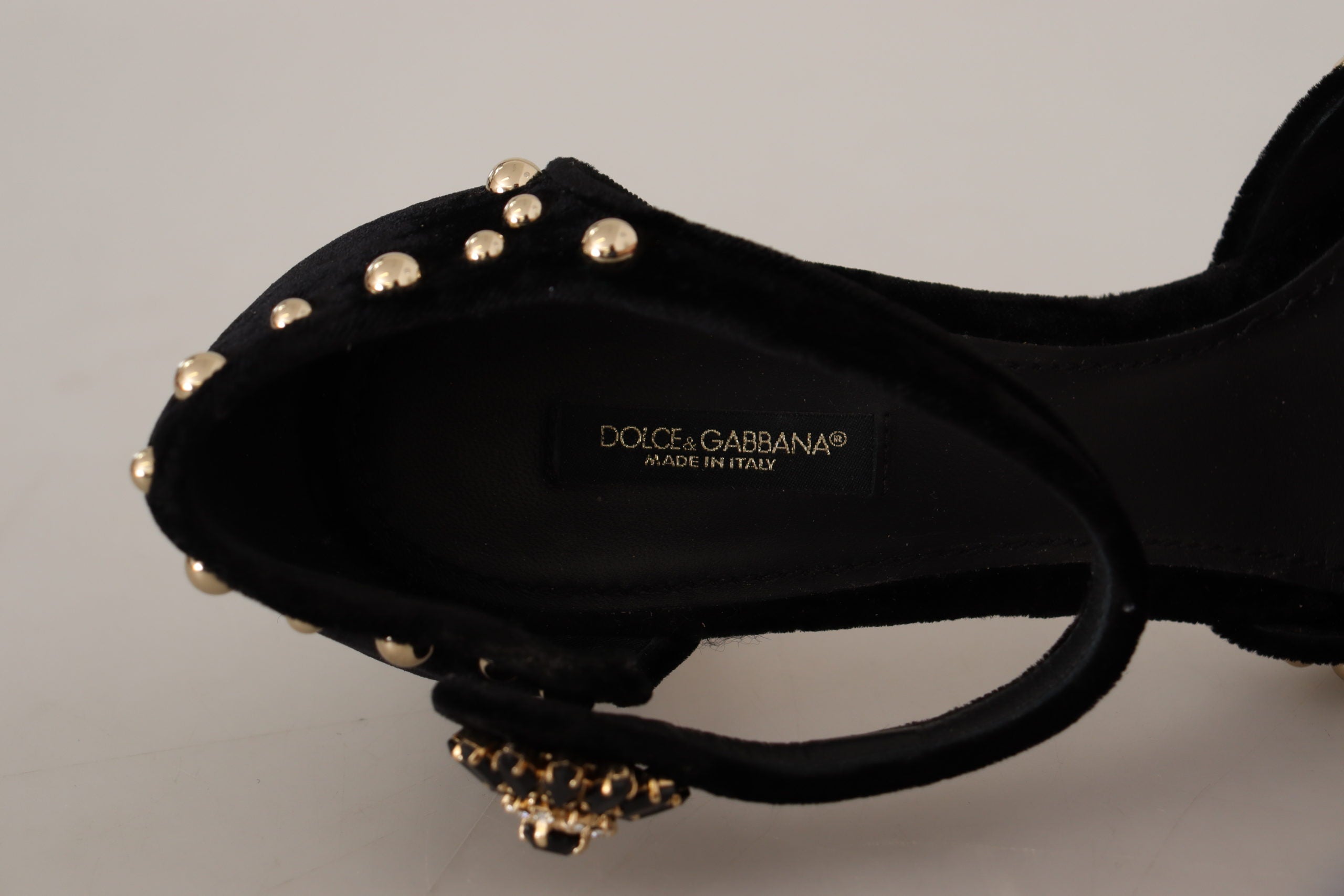 Black Pearl Crystal Vally Heels Sandals Shoes