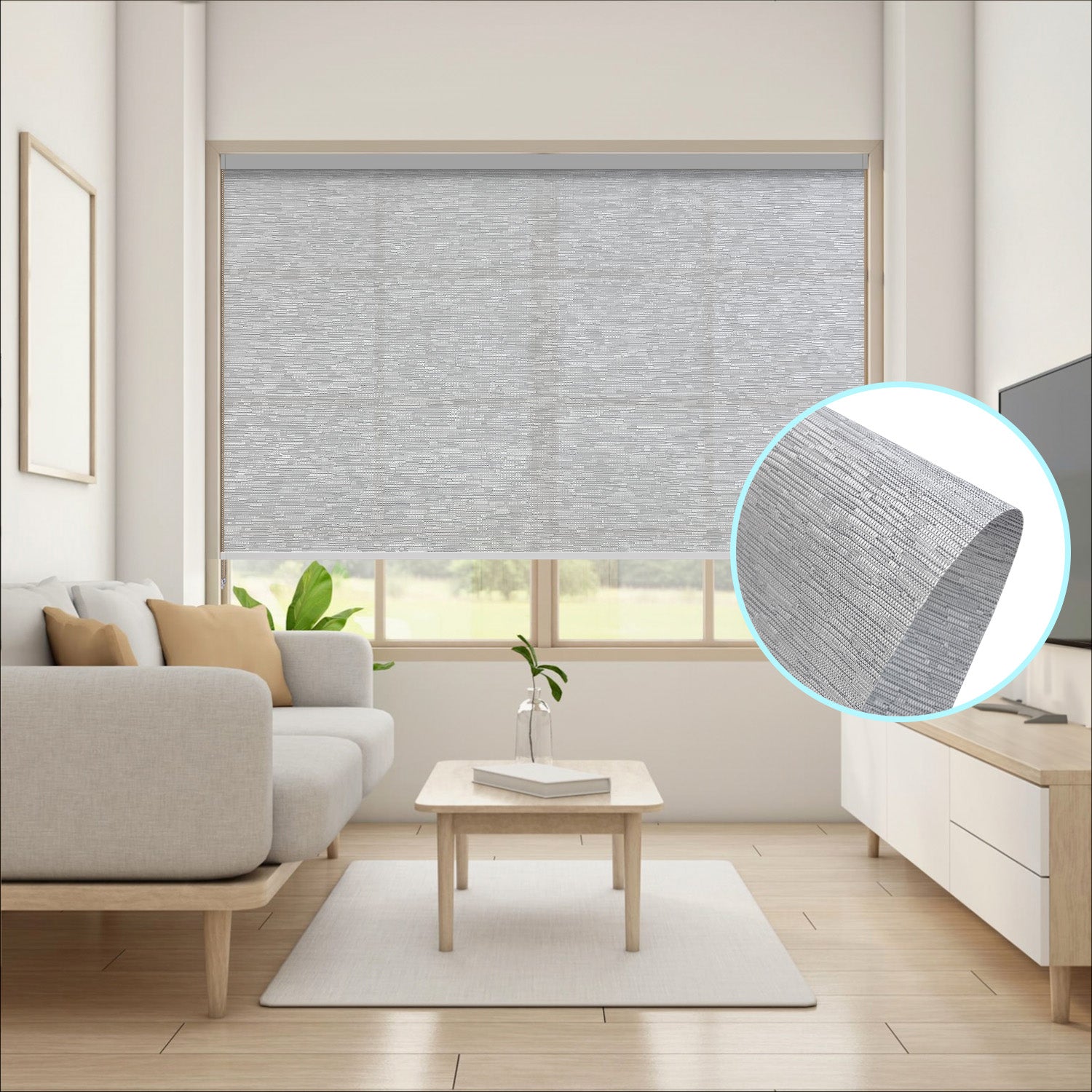 Light Filtering Roller Shades with Lift cord, Customized Sizes