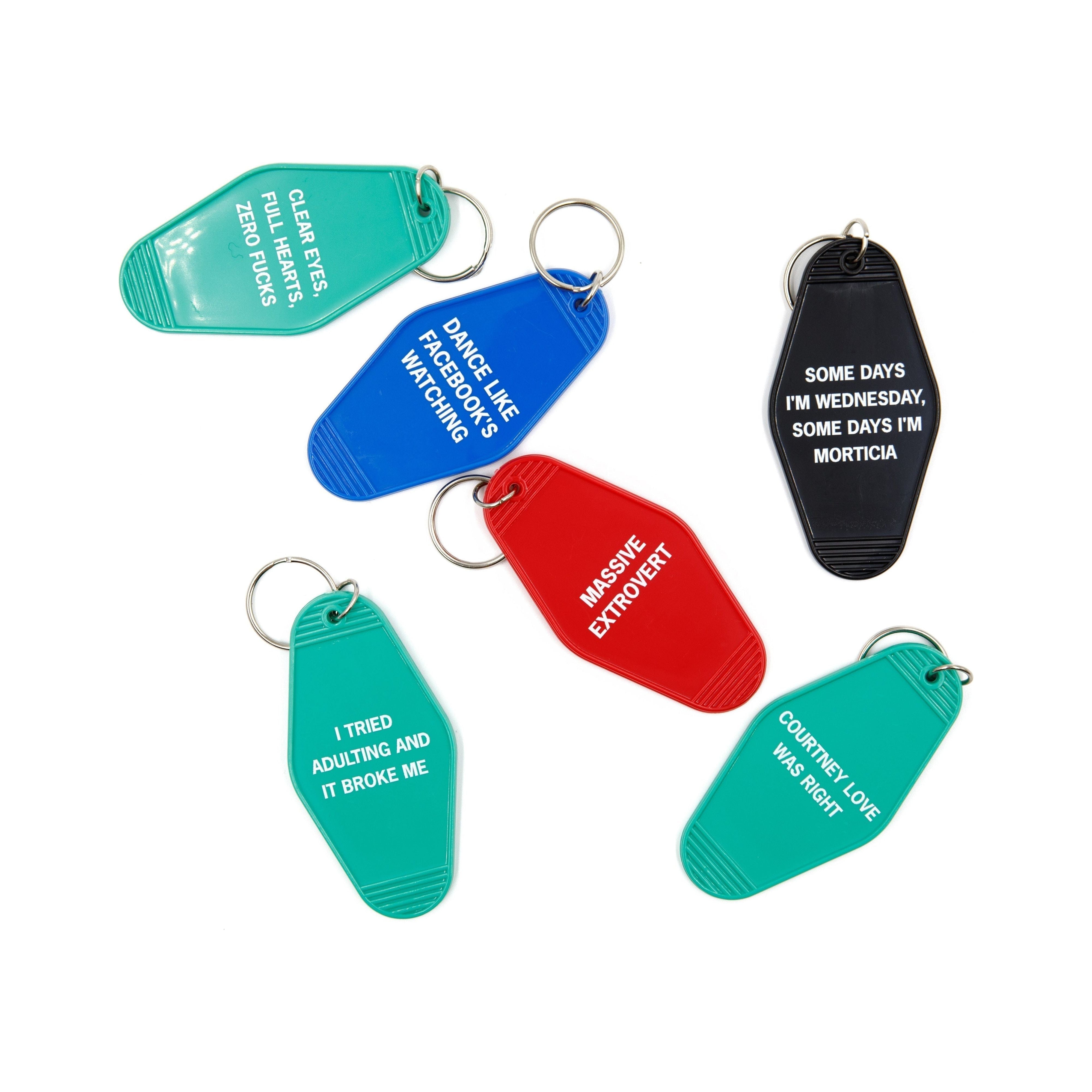 The Bullish Store - The Bullish Store - Clear Eyes, Full Hearts, Zero Fucks Motel Style Keychain In Green