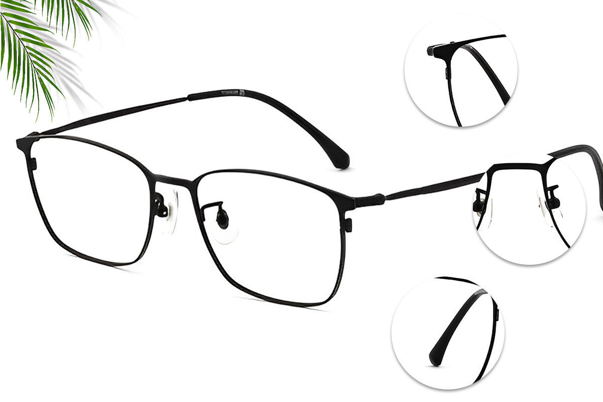 Randy Black Rectangle Frame Eyeglasses For Men | GentsEyewear.com ...