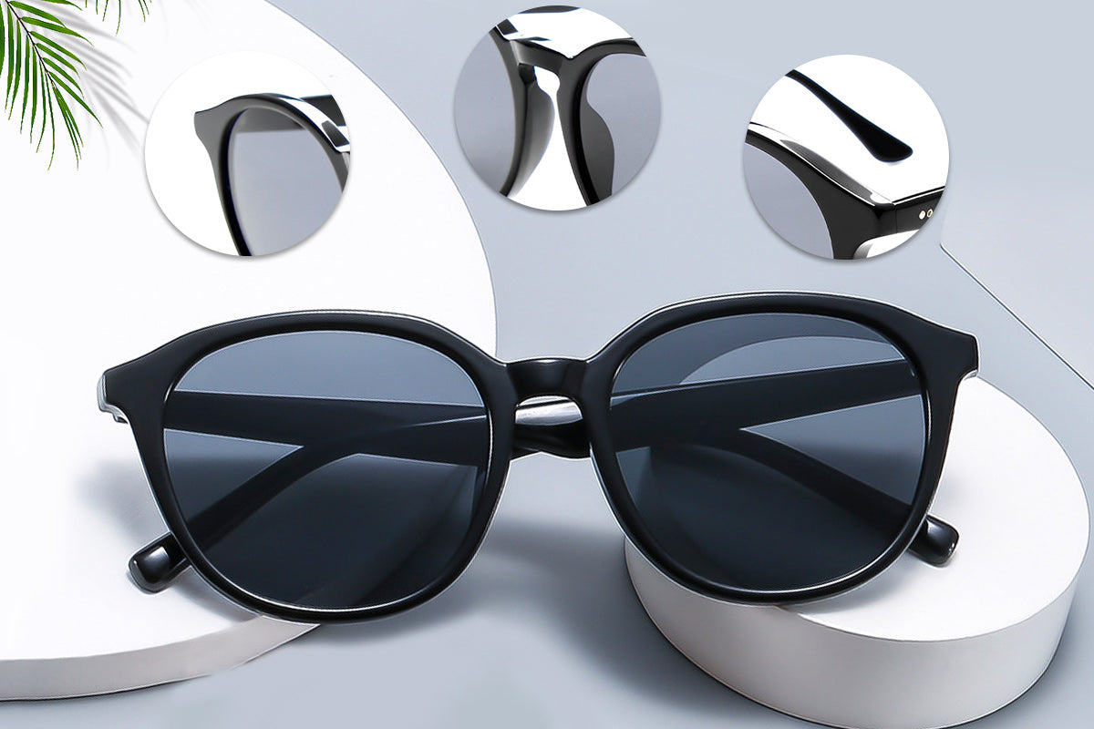 Kyle Black Round Frame Sunglasses For Men Gentseyewear