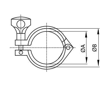 Sanitary Single Pin Tri-Clamp Drawing