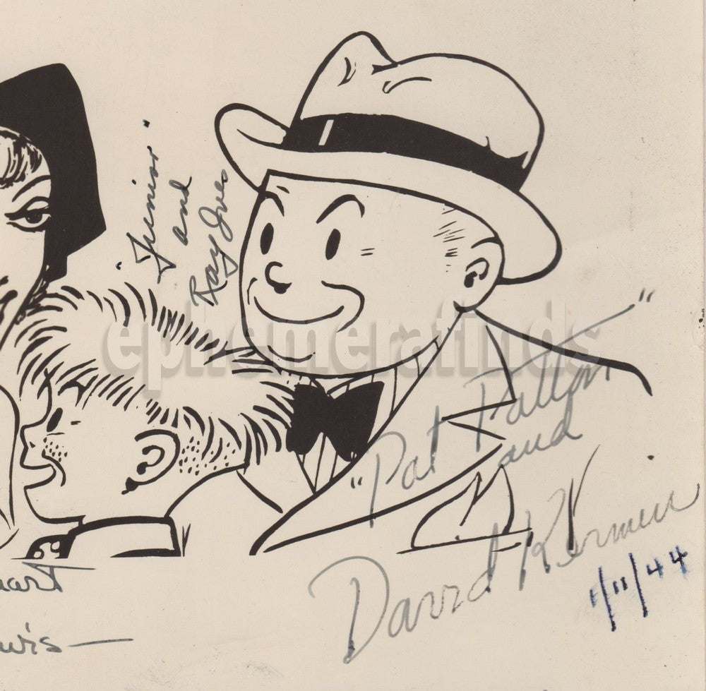 Dick Tracy Comic Radio Show Actors Autograph Signed Promo Photo 1944