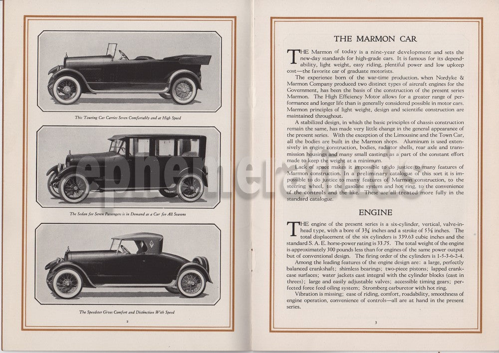 Nordyke Marmon Indianapolis Automobiles Antique Car Advertising Brochure