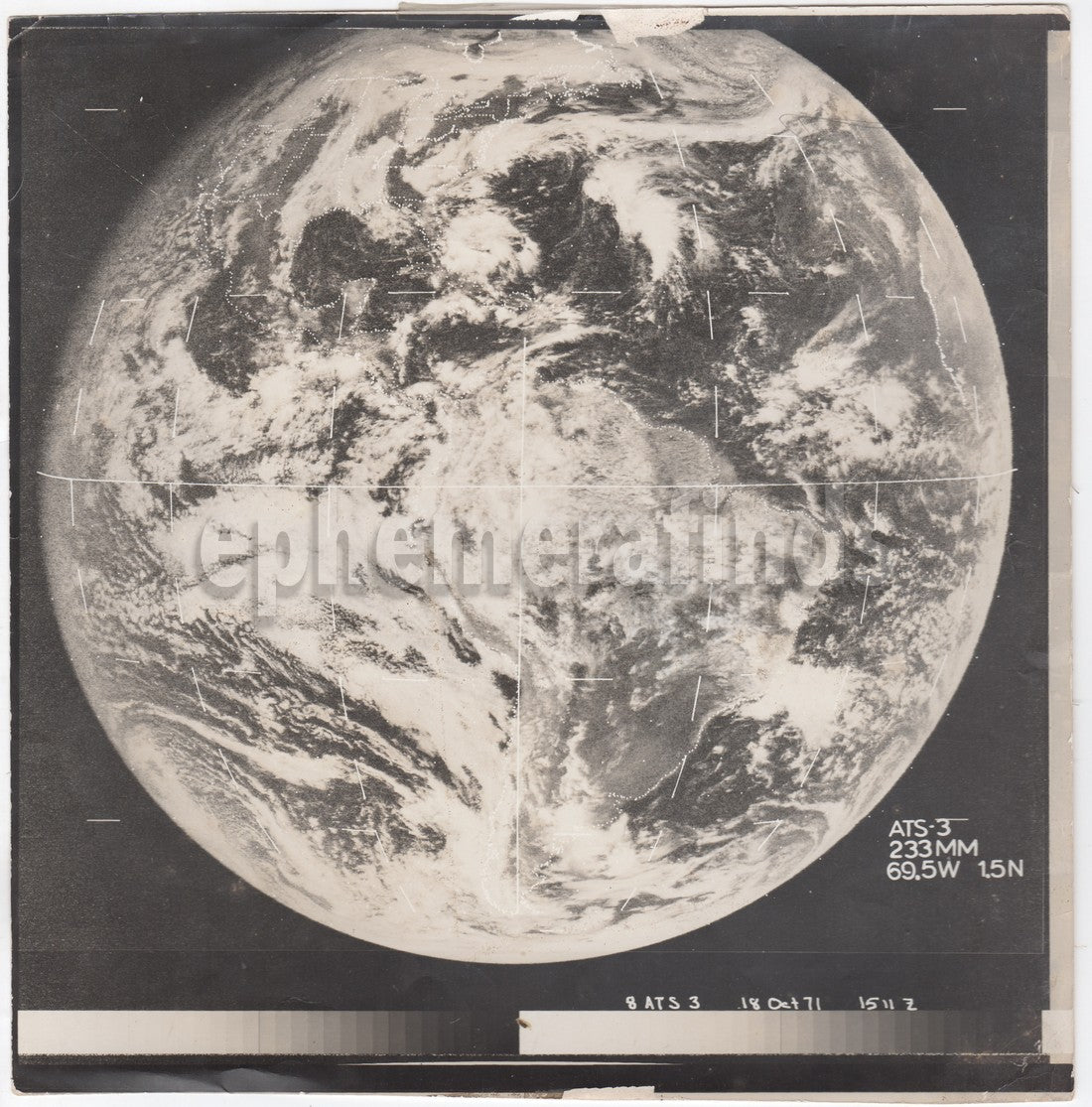 Planet Earth Vintage Large Format Satellite Image Photographs 1971