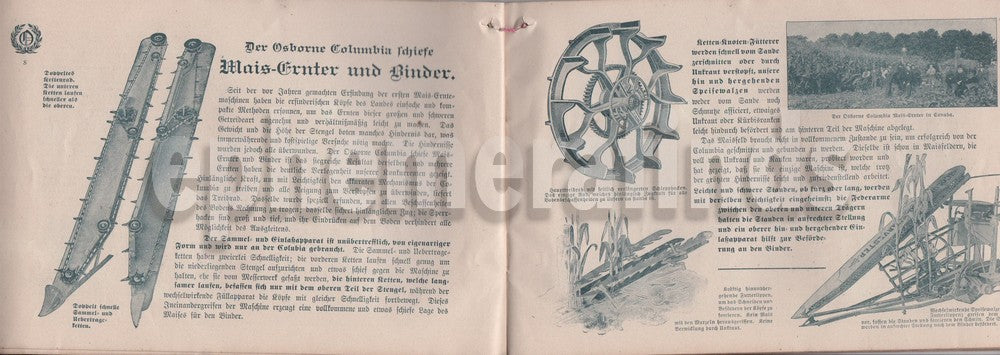 Osborne Farm Equipment Antique German Graphic Advertising Sales Catalog