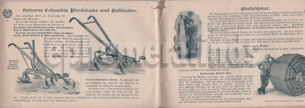Osborne Farm Equipment Antique German Graphic Advertising Sales Catalog