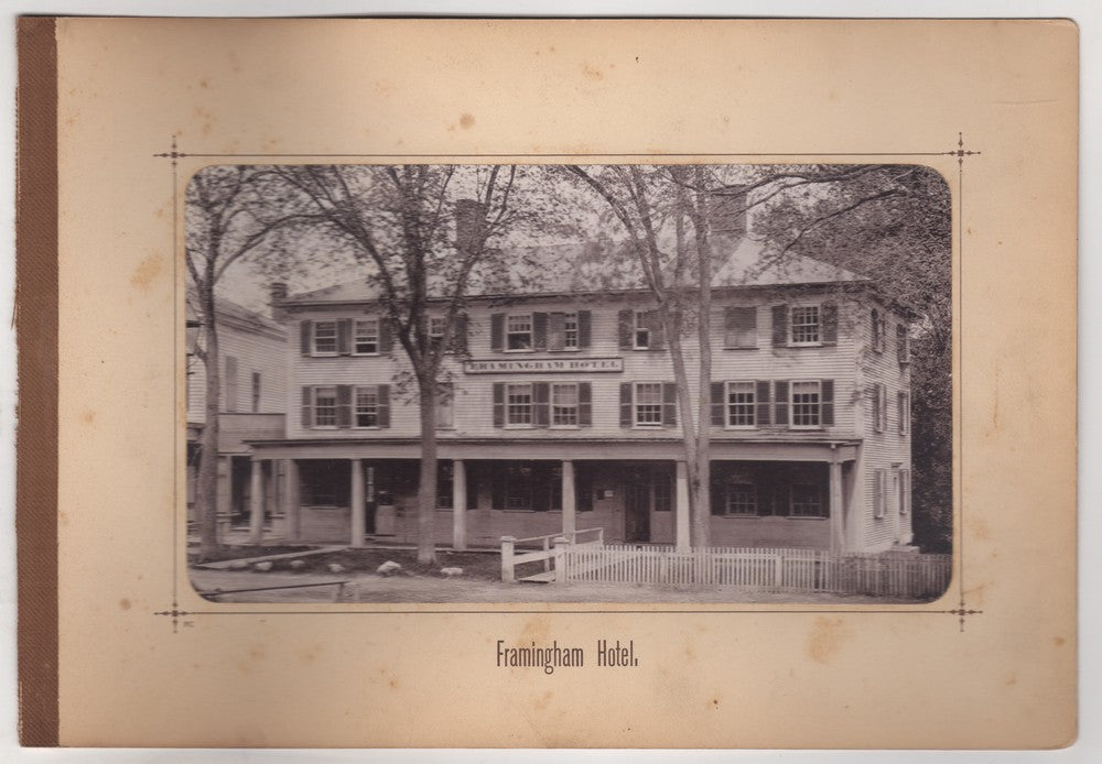 Old Framingham Hotel MetroWest Massachusetts Antique Photo on Board