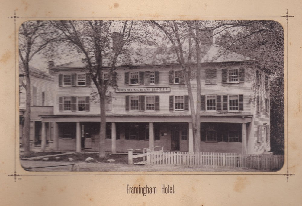 Old Framingham Hotel MetroWest Massachusetts Antique Photo on Board