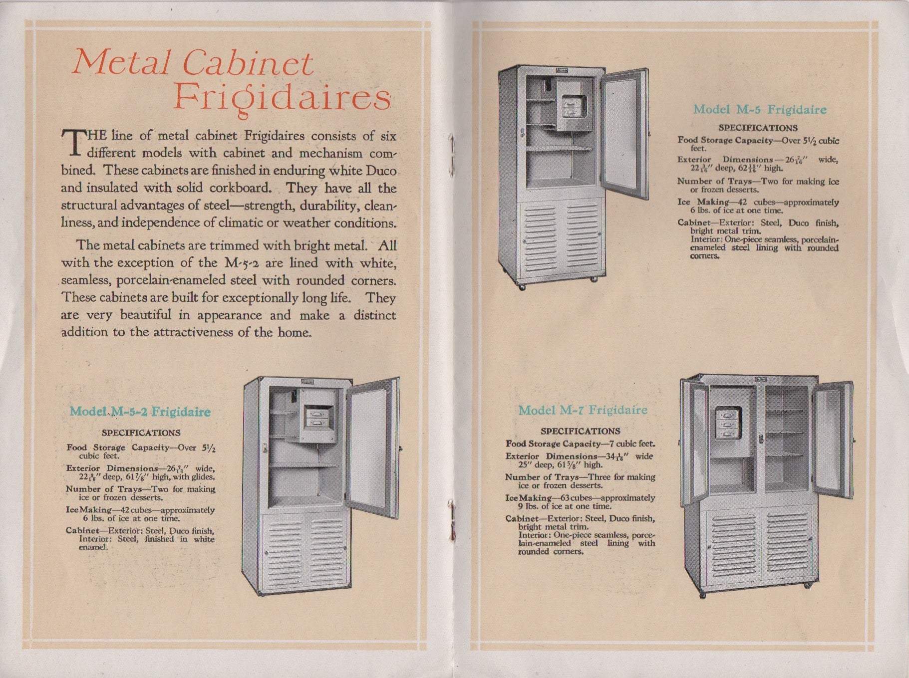 Frigidaire Electric Refrigerators Antique Art Deco Illustrated Sales Catalog 1927