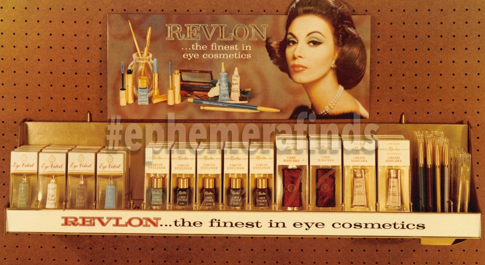 Revlon Eyeliner Mascara Cosmetics Vintage Store Display Advertising Photo