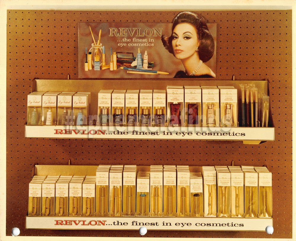 Revlon Eyeliner Mascara Cosmetics Vintage Store Display Advertising Photo