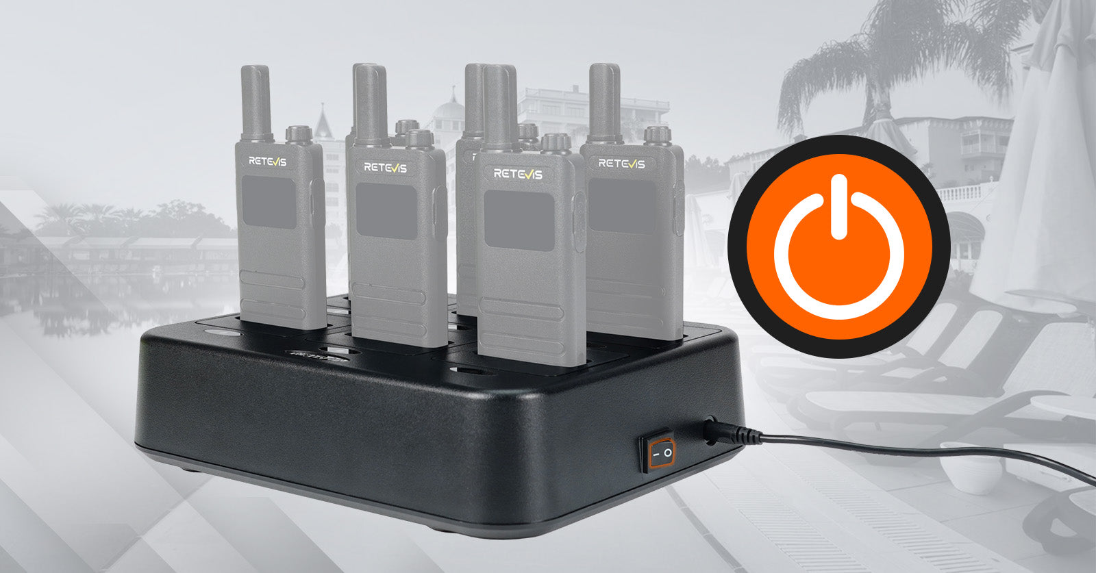 One-key power on, easy to charge your Walkie-talkies