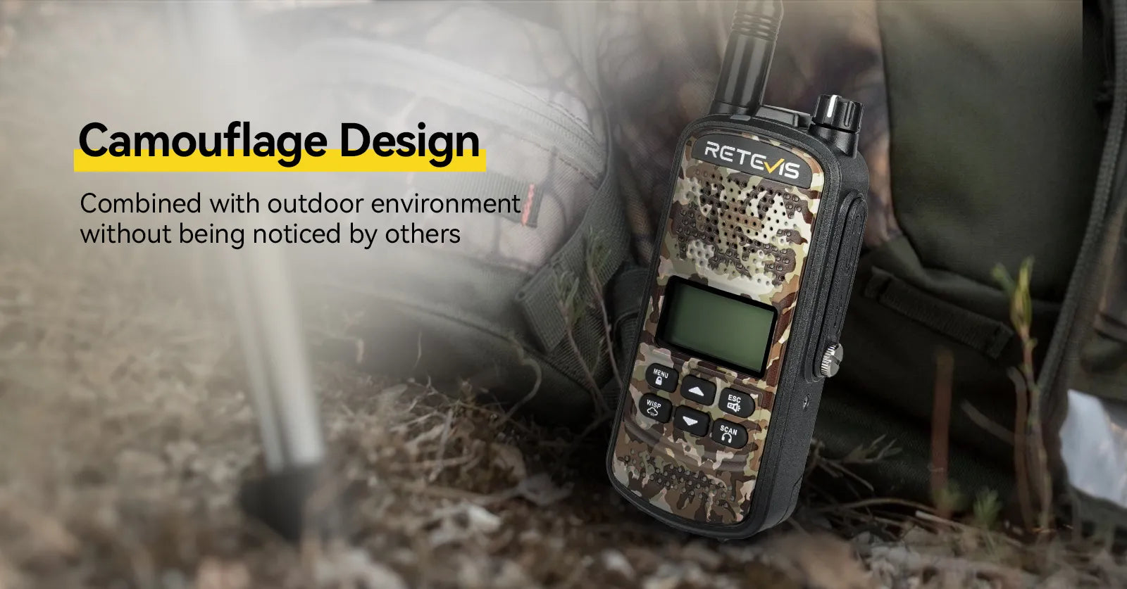 Retevis EZTalk 62 long-range hunting walkie talkie Camo Design