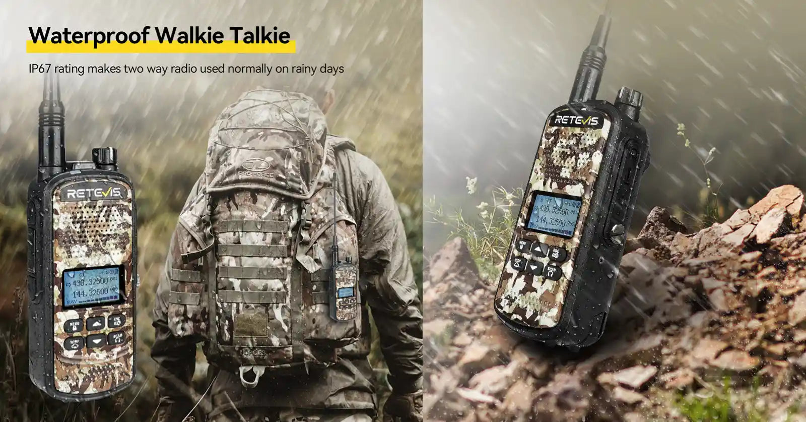 Retevis EZTalk 62 IP67 Waterproof Dual Band Radio