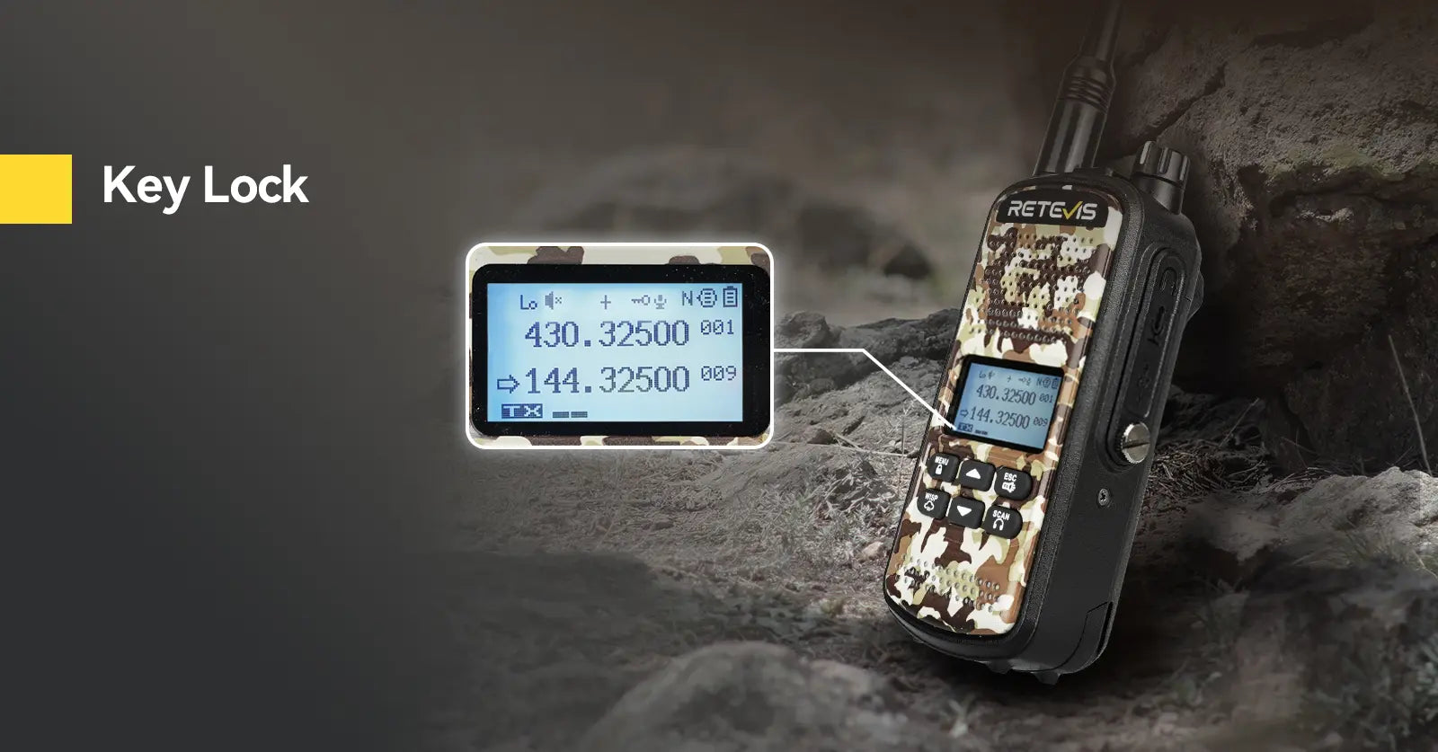 Retevis EZTalk62 Walkie Talkie with Key Lock