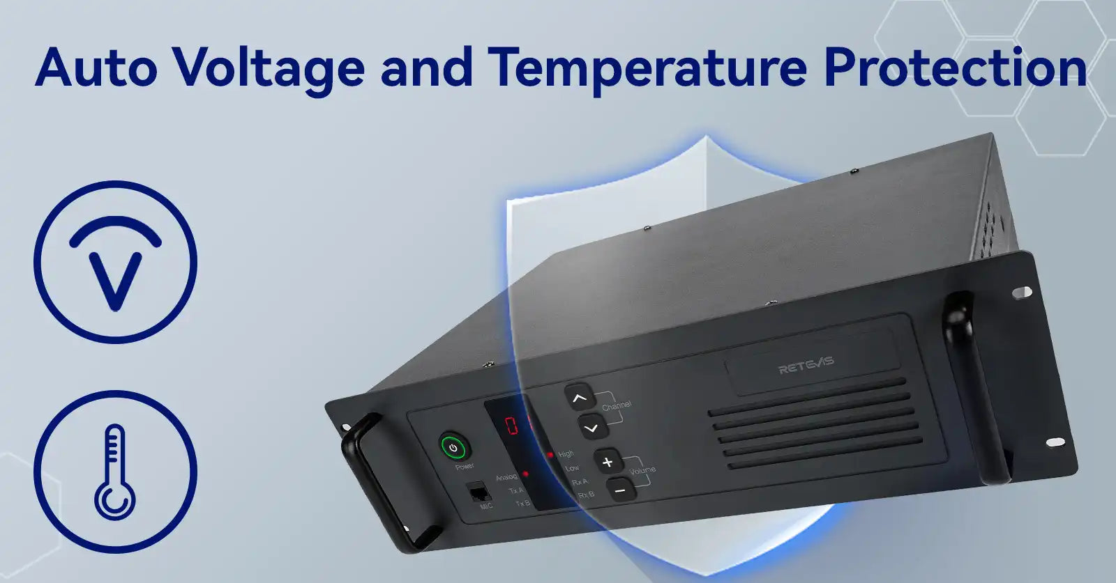 Retevis R1 Repeater Auto Voltage and Temperature Protection