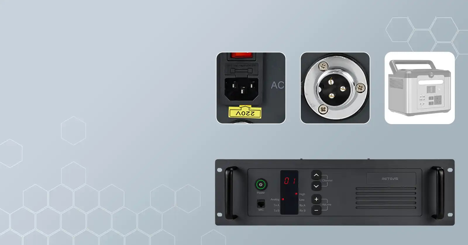 Retevis R1 Repeater Supports AC and DC Charge