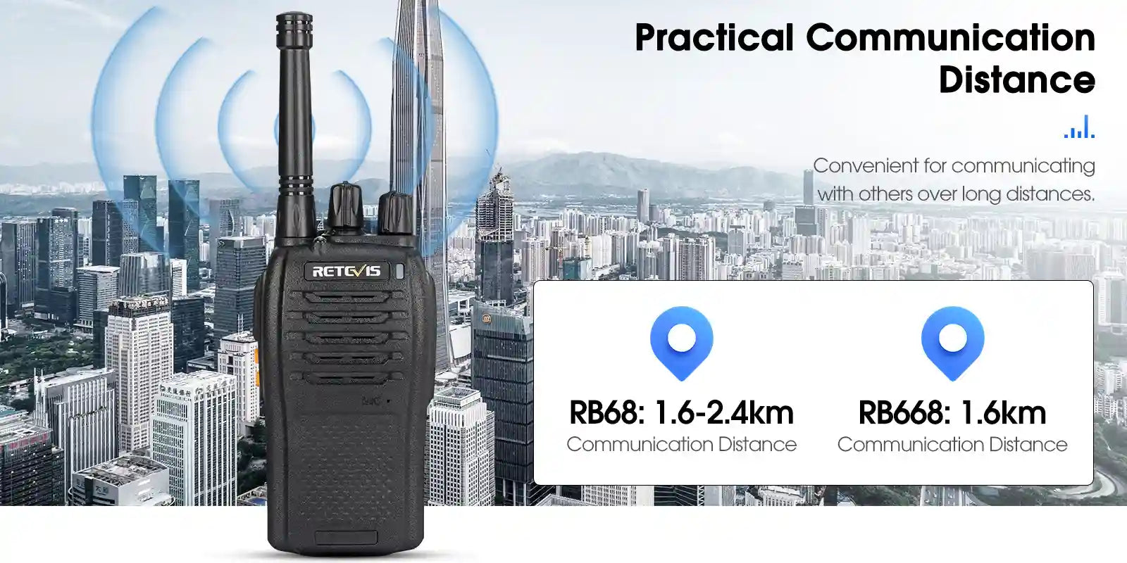 Retevis RB68 frs handheld two way radio communication distance