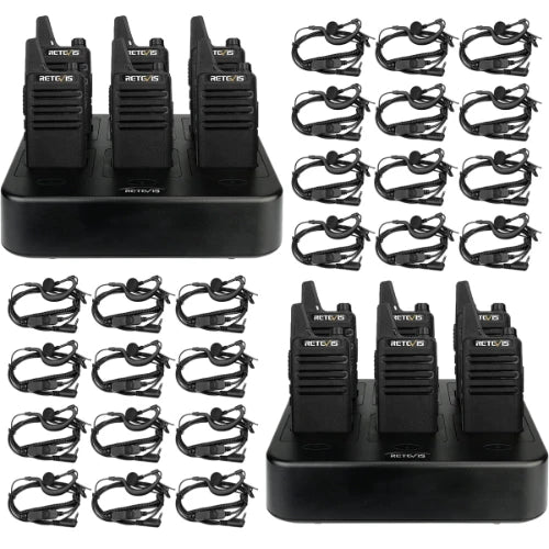 Retevis RT22 12Pack with Six Way Chargers and Earpieces