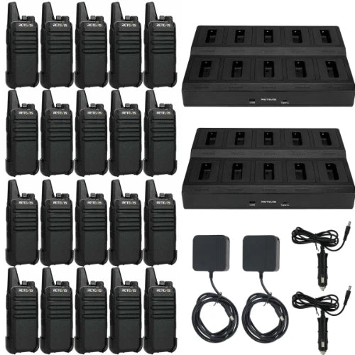 Retevis RT22 20Pack with 10 Way Chargers