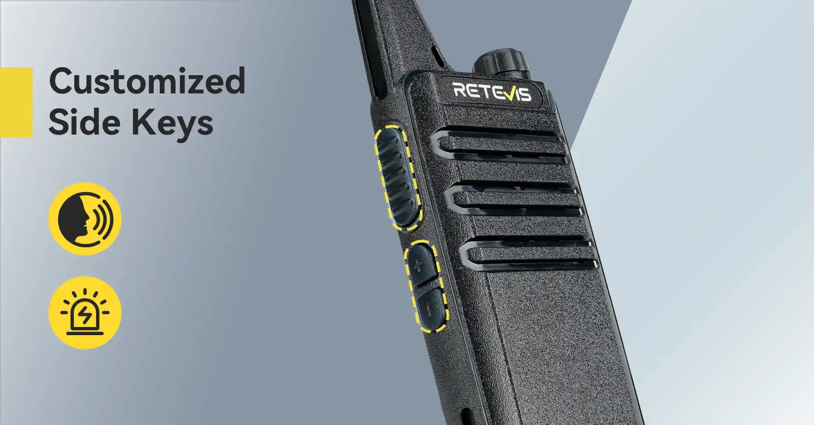 Retevis RT22 Walkie Talkie Side Keys