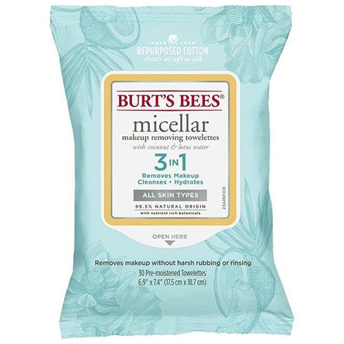 Burt s Bees Micellar Face Wipes  Coconut and Lotus Water  30 Count