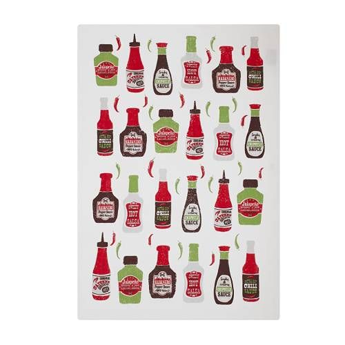 MU Kitchen Designer Print Kitchen Towel  Hot Sauce