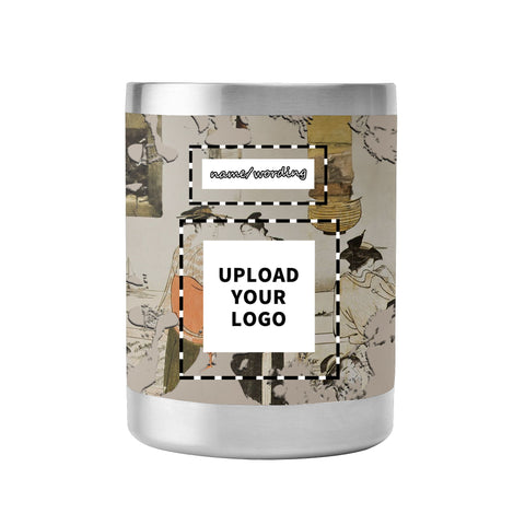 カスタムプリント10オンスステンレススチールコーヒーカップ(蓋付き)Pr262:鳥居清永による浮世絵縁結びウイスキータンブラーカスタムロゴブランド名