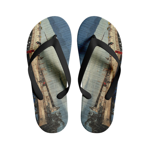 カスタムプリントされた浮世絵履物 歌川広重の「新大橋の夕立とあたけのスリッパ」 1916 5