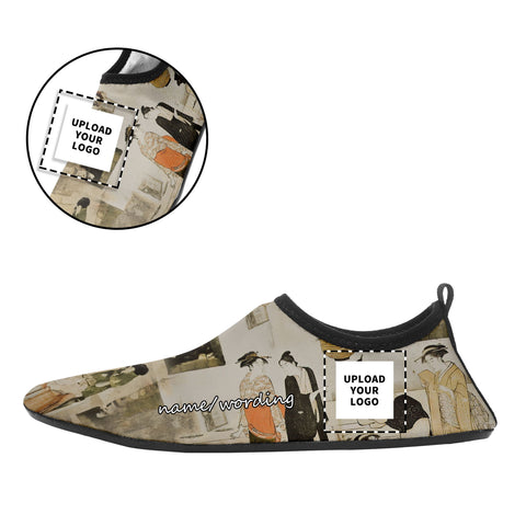 カスタムプリントアクアシューズ 1902 浮世絵 鳥居清長社長の縁結び ビーチウェーディングシューズ カスタムロゴ ブランド名