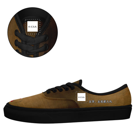 パーソナライズされたカスタマイズプリント浮世絵カジュアルシューズ7213菱川師宣の美人振り返りスニーカーブラックソールカスタムロゴブランド名