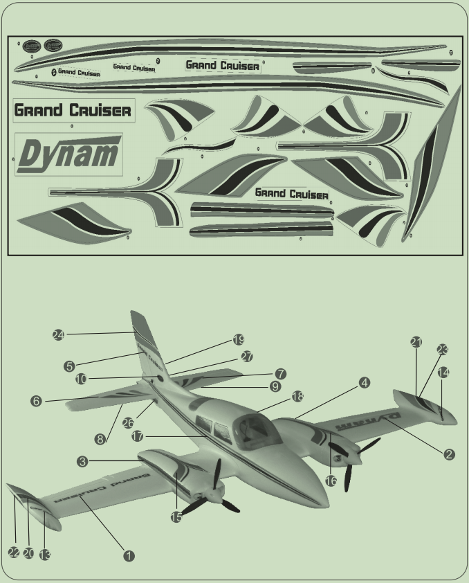 Séquence de décalcomanies Dynam C-310 Grand Cruiser V2