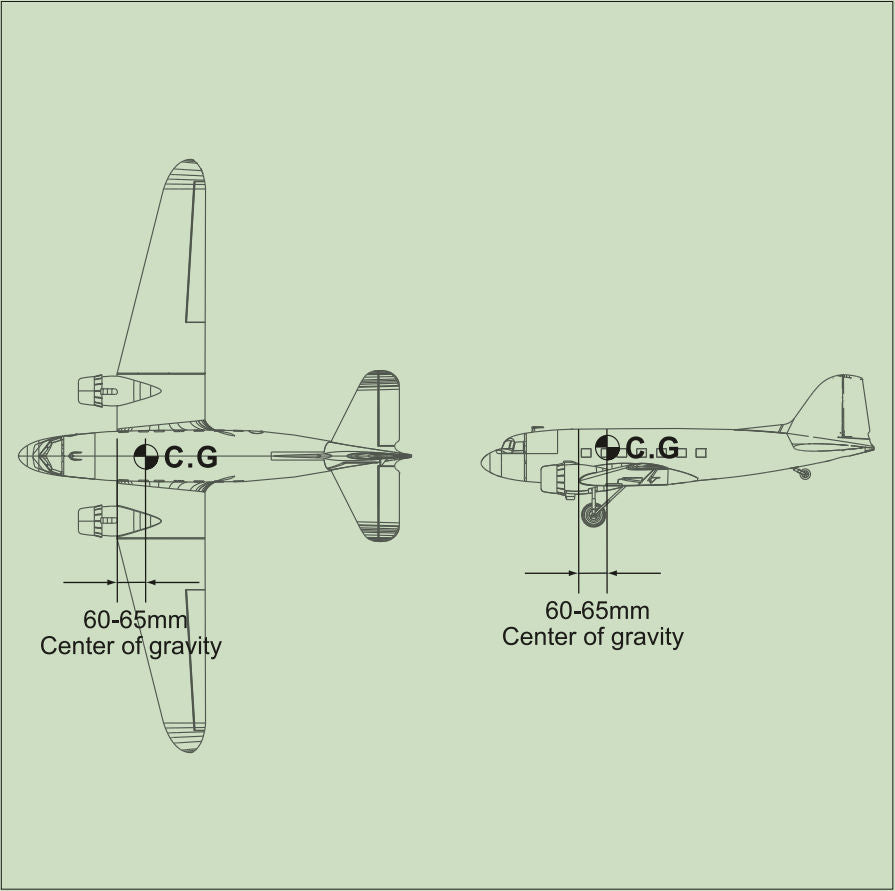 Dynam DC-3 Skybus CENTER OF GRAVITY(C.G.)